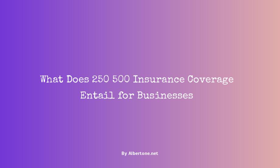 what does 250/500 insurance mean