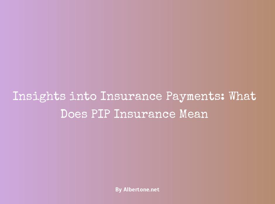 what does pip mean in insurance