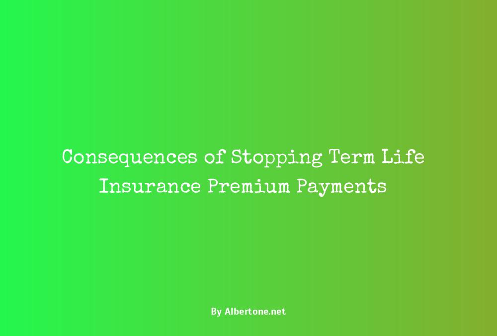 what happens if you stop paying term life insurance premiums