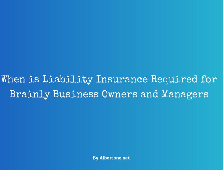 when is liability insurance needed brainly