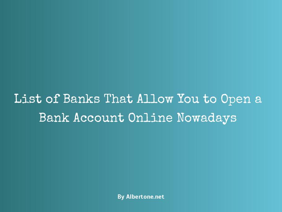 which banks can i open an account online