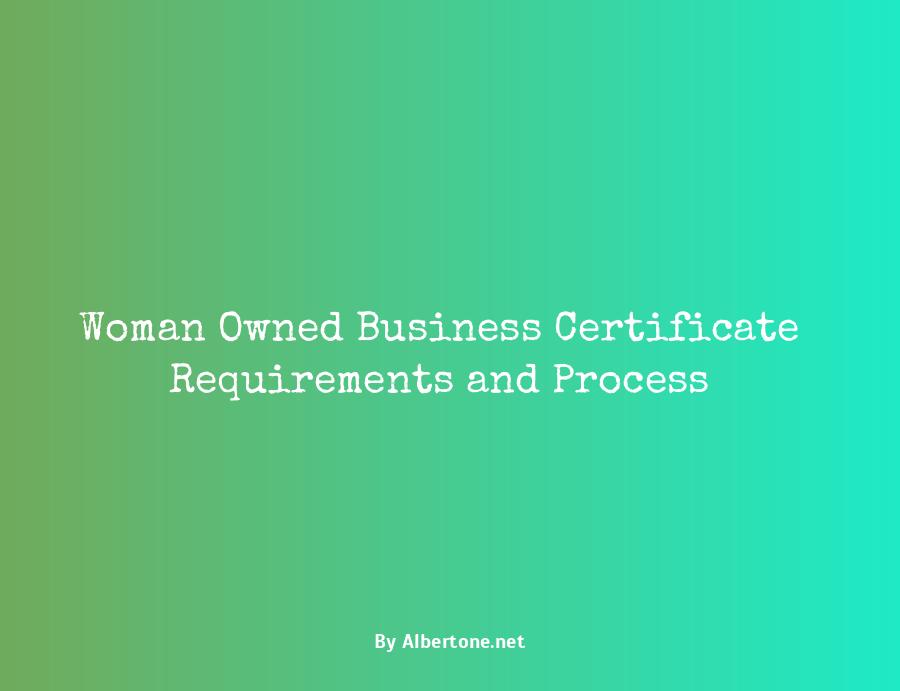 woman owned business certificate