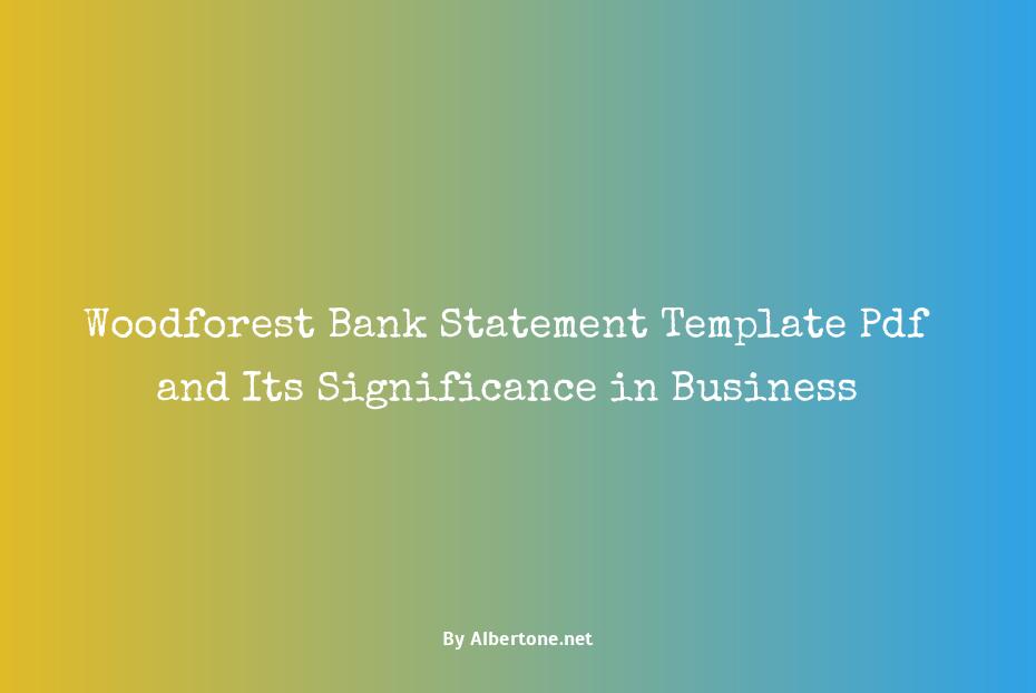 woodforest bank statement template pdf